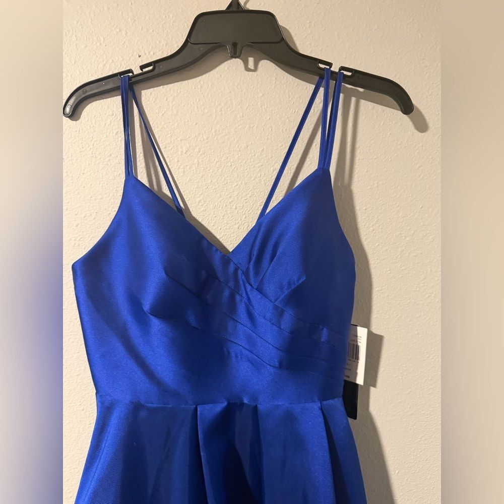 Royal Blue A-Line Satin Dress. (NWT) My Michelle, size 1 - Picture 6 of 13